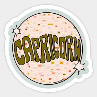 Capricorn Disco Ball Sticker